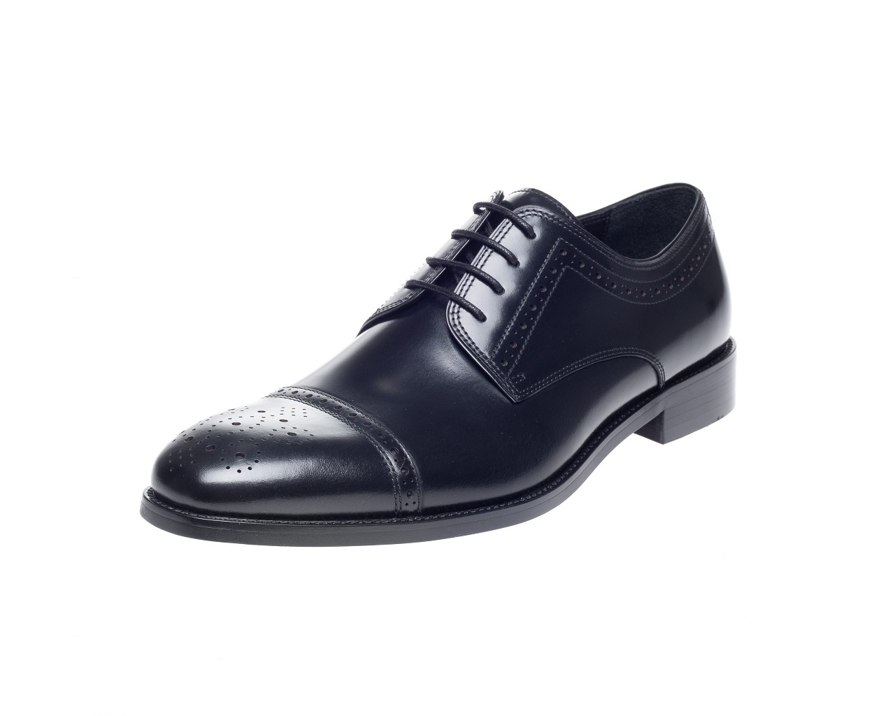 Men's JOHN WHITE Lucan Brogue Derby Leather Shoes - Black