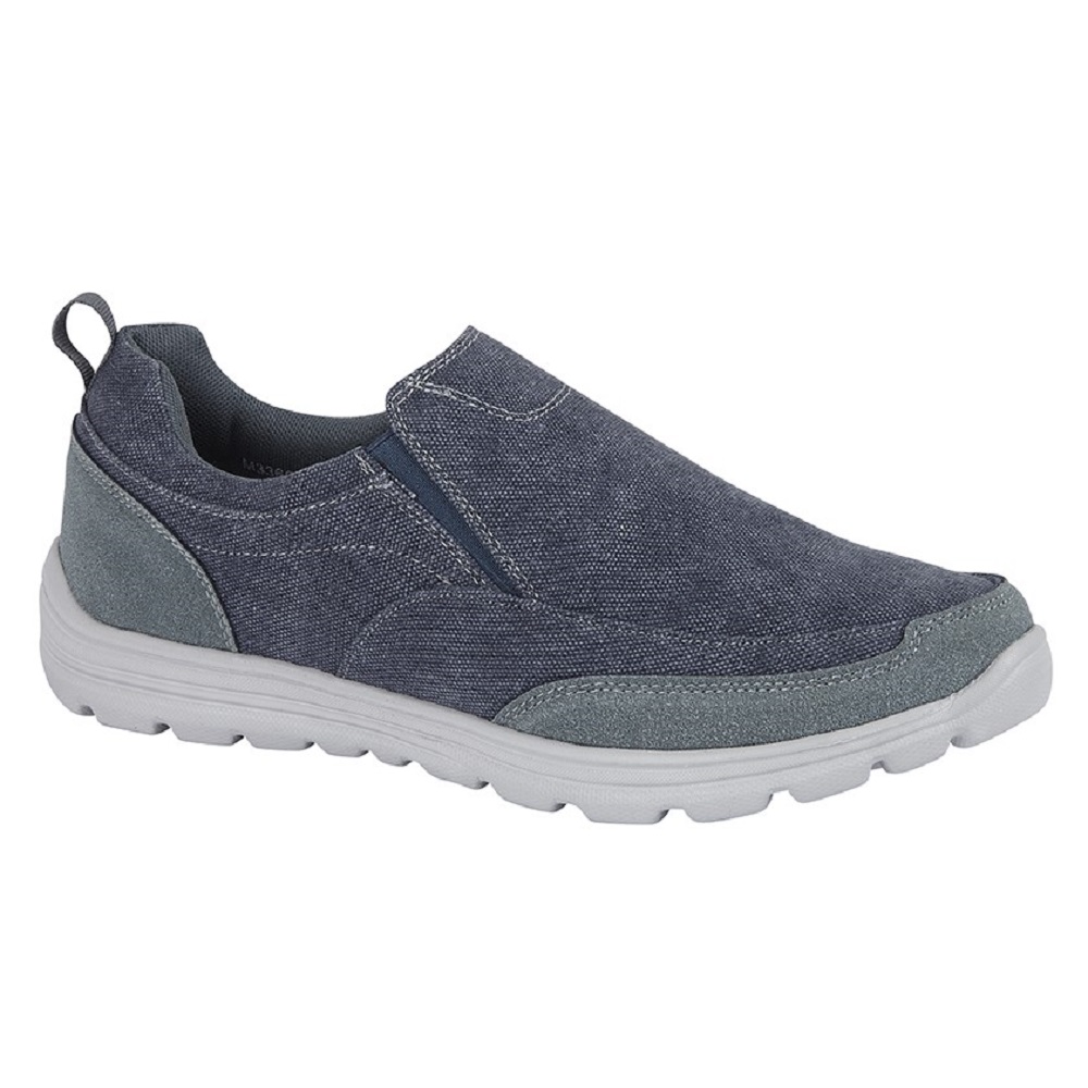 Men's DEK Fab Canvas Casual Lightweight Memory Foam Trainers - Denim