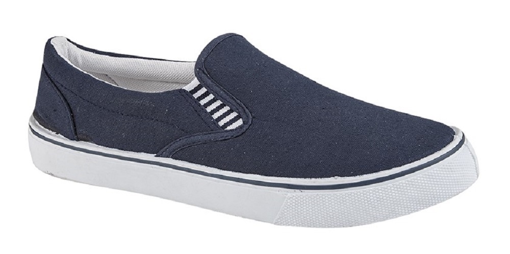 Men's DEK Casual Canvas Slip On Shoes - Navy