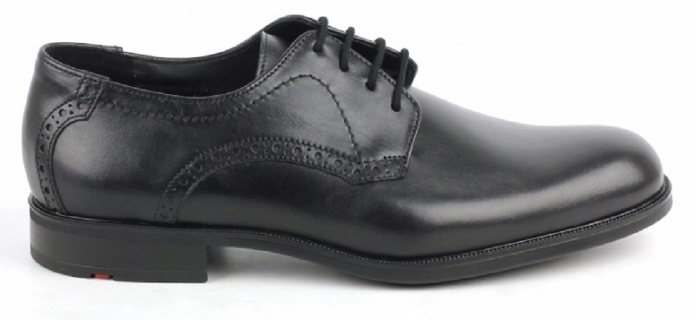 Men's Lloyd Kerin Classic Extra-Wide Calf Leather Lace-Up Shoes - Black
