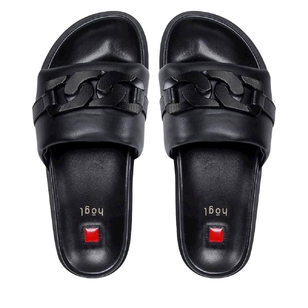 Women's HÖGL 3-100810 Gemma Slide Leather Mule Sandals HO 81 - Black 0100