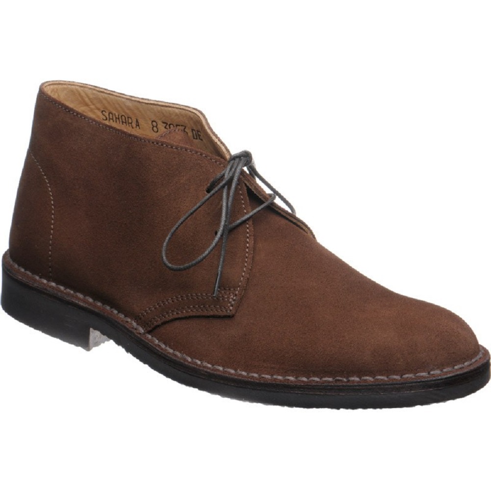 Men's Loake Sahara Classic Suede Desert Boots - Brown Suede