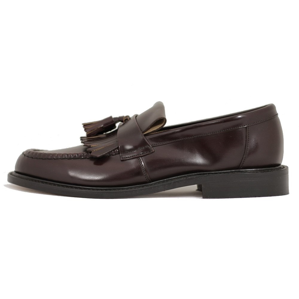 Men's Loake Brighton Classic Slip-On Leather Loafer Shoes - Oxblood