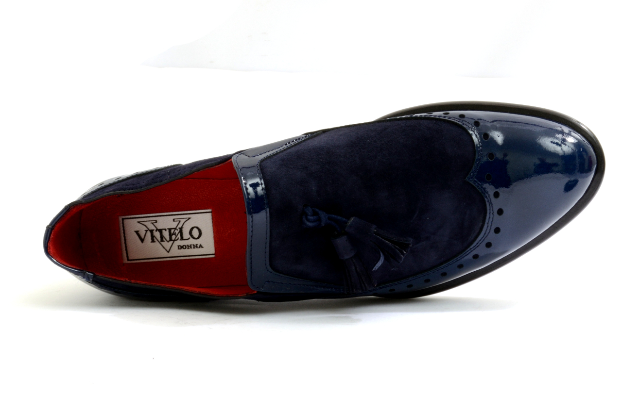 Women s VITELO Brogue Leather Suede Tassel Loafer Shoes G 29