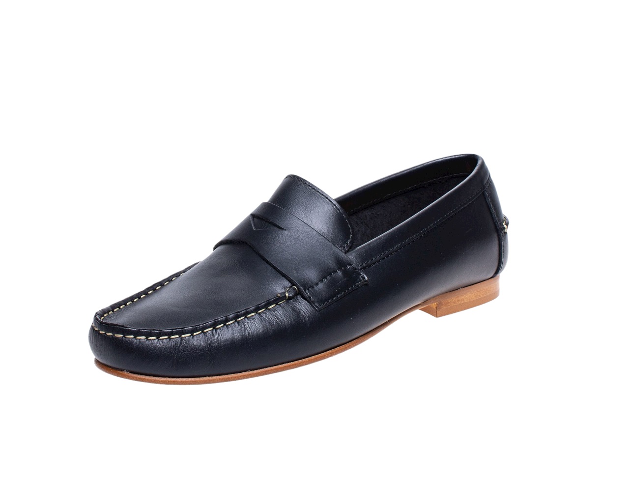 Men's John White Headley Leather Moccasin Shoes - Black