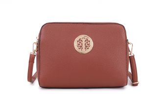 Women's Long & Son Medium Shoulder & Cross Body Hand Bags D1585-1 - Brown