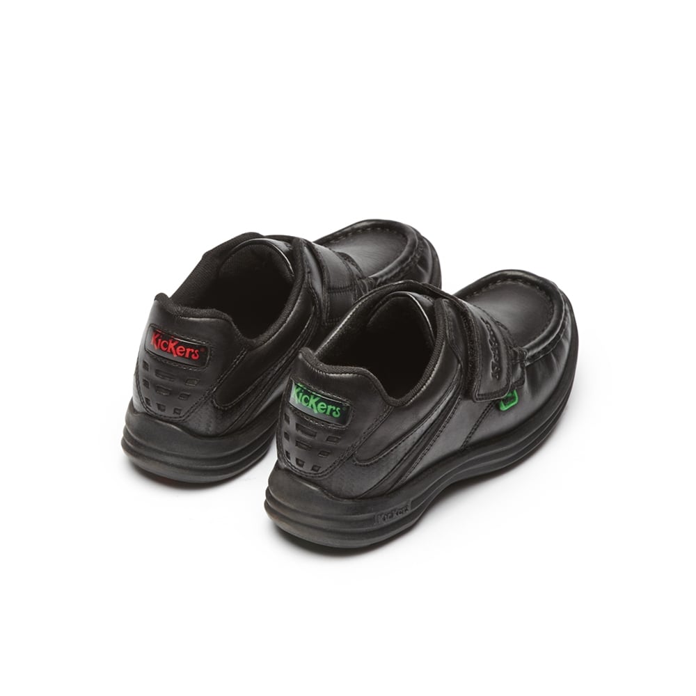 Kickers Boys Kids Junior Reasan Strap Leather Black  School Shoes Sz Size 