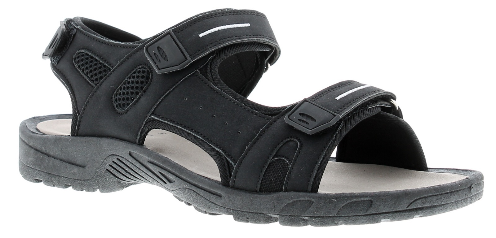 Men's Dr Keller Craig A8709 Double Velcro Sandals - Black