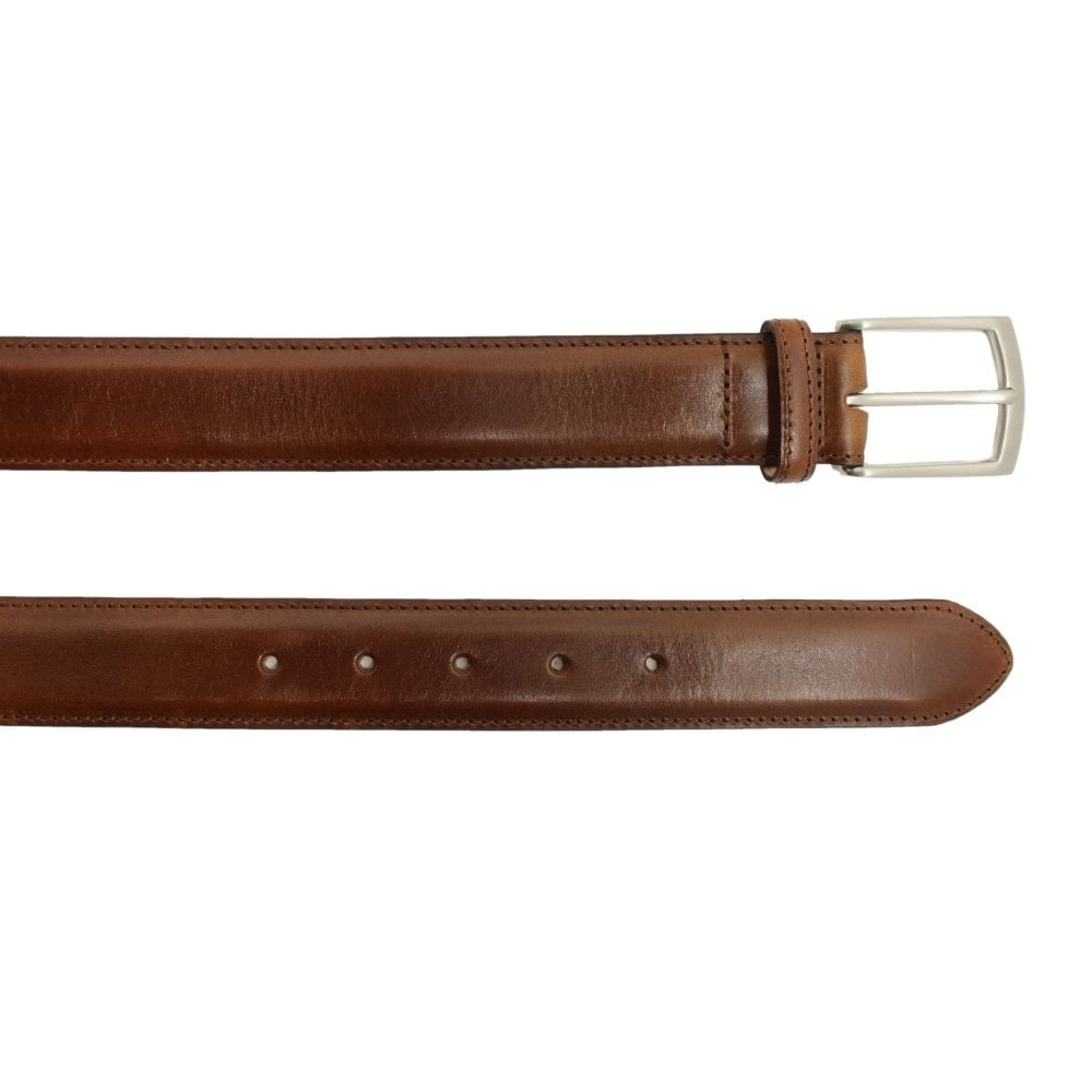 Men's Loake Henry Leather Belts - Mahogany size 42