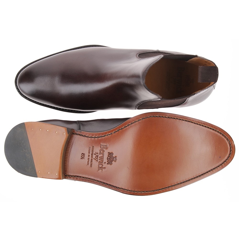 Men's Berwick 1707 Calf Leather Chelsea Boots 303-K2 - Dark Brown
